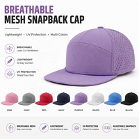 Gorra de Golf Premium de 7 Paneles con Perforaciones Láser, Lavanda, Transpirable, con Cierre a Presión, Equipo Deportivo Profesional