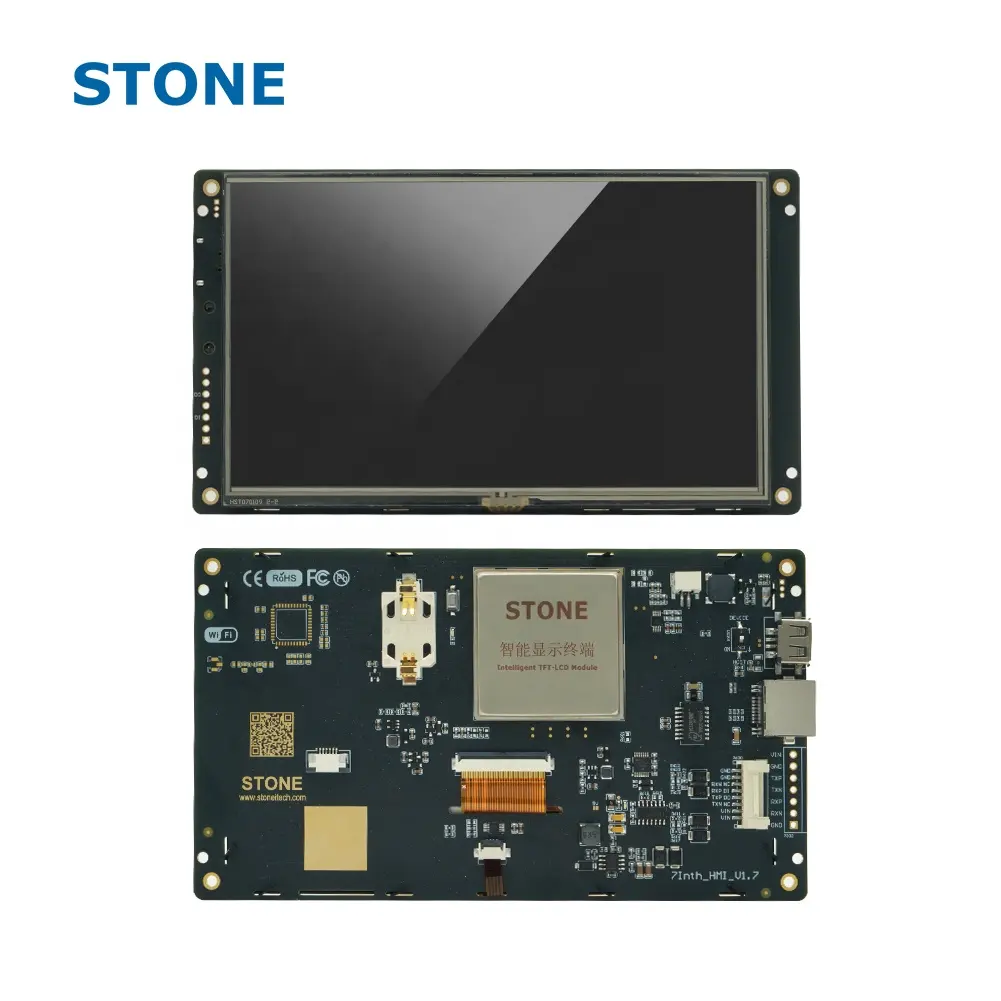 หิน7นิ้วหน้าจอ LCD,800*480 HMI อุตสาหกรรมแผง UART จอแสดงผล TFT โมดูล