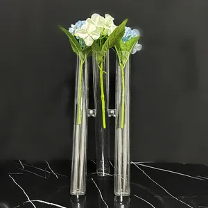 Vase en <span class=keywords><strong>verre</strong></span> <span class=keywords><strong>cristal</strong></span> de luxe SPR pour mariage avec fleurs fraîches, support cylindrique transparent pour <span class=keywords><strong>d</strong></span>écoration de table et de lampadaire - Product Image 5