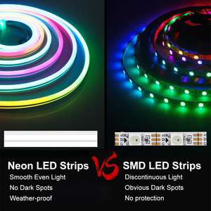 Bande lumineuse LED né<span class=keywords><strong>on</strong></span> RGB ESANN en silicone 6x12mm, étanche IP67, 12V/24V, télécommande via application, éclairage flexible pour maison et TV - Product Image 6