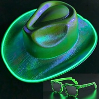 Chapeau de cow-boy néon LED Costume de chapeau de cow-girl de l'espace pour les fêtes Rave Mariages Carnavals-Fête Nouveautés