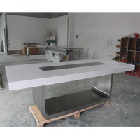 Table de conférence moderne en pierre artificielle pour 12 à 14 personnes, table de bureau, table de salle de réunion, détachable
