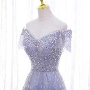 Ethereal V-Neck A-Line Evening Gown With Straps Elegant Long Fitted Waist For Parties And Banquets - Product Image 4