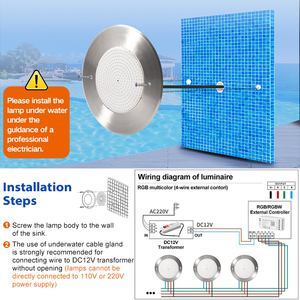 12V ultrasottile Ip68 316 in acciaio inox Anti acqua salata Spa a parete Led Rgb Rgbw illuminazione <span class=keywords><strong>per</strong></span> <span class=keywords><strong>piscina</strong></span> lampada subacquea - Product Image 4