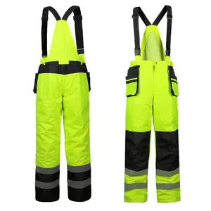 高品质Hi Vis反光工业安全穿工作围兜工装裤防水工作服男士工装裤