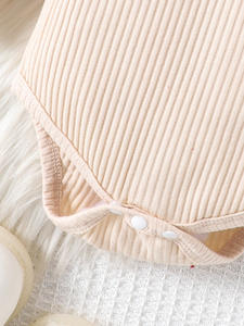 Комплект из двух предметов с длинным рукавом для маленьких девочек, однотонный пуловер, куртка на бретельках, Модная хлопковая юбка с застежкой на пуговицах - Product Image 5