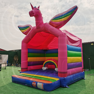 Château Gonflable Commercial Combo Toboggan Aquatique et Trampoline Licorne - Product Image 6
