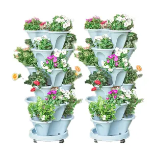 Высококачественный гидропонный горшок для растений, недорогой пластиковый цветочный горшок, травяные штабелируемые горшки, модульная Вертикальная башня для сада