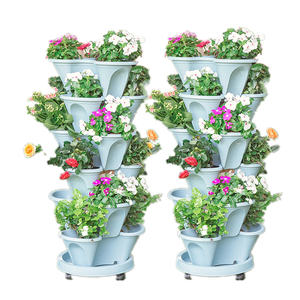 Pot de plante hydroponique de haute qualité, empilable, pot de fleurs en plastique pas cher, pots empilables pour herbes, jardin vertical modulaire - Product Image 1
