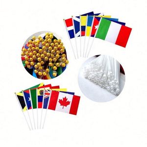 Personalized Design Logo Custom 100% Polyester High Quality Digital Printing <b>Mini</b> <b>Hand</b> Held Fiberglass Pennant Waving Flag - Product Image 2