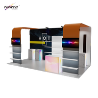 Comptoir d'inscription portable pour événements technologiques, comptoir d'exposition éclairé par LED avec support d'affichage graphique personnalisé