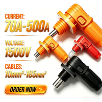 Connecteur haute puissance 70A-500A, connecteur de batterie haute tension, borne haute tension 1500V, connecteur de batterie lithium pour système de stockage d'énergie