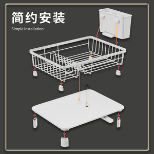 Draining Rack <b>Small</b> Size Square <b>Dish</b> <b>Drainer</b> With Stand For Kitchen Sink Storage - Product Image 5