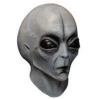 Masques en latex d'horreur pour cosplay, casque, Halloween, mascarade, accessoires de déguisement, masque de crâne OVNI extraterrestre