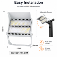 Projecteurs LED d'extérieur dédiés aux terrains de basketball, étanches IP65, sur poteau haut, haute efficacité lumineuse, télécommande