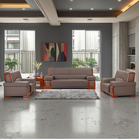 Canapé de luxe pour bureau de direction Foshan Ensemble de canapés en cuir modernes pour réception de visiteur pour salle de sortie Meubles design pour bureau