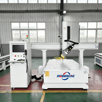 Machine de fraisage CNC Jinan Mosencnc 1325 9KW 4 axes ATC avec changeur d'outils linéaire 8-12 outils, tête pivotante de broche 90° et contrôleur LNC