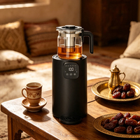 Samovar électrique direct usine avec température réglable, réservoir intérieur en verre borosilicate, affichage LED, bouilloire à thé OEM ODM
