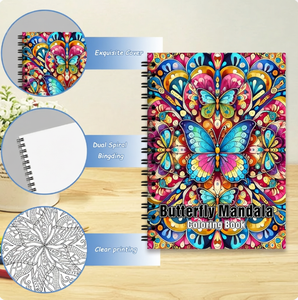 Livre de <span class=keywords><strong>coloriage</strong></span> <span class=keywords><strong>papillon</strong></span> et <span class=keywords><strong>mandala</strong></span> de 24 pages pour adultes et enfants – Anti-stress, animaux, fleurs, dessin au trait, papier, crayon, artisanat, cadeau - Product Image 2