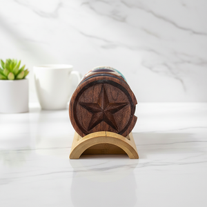 Sous-verres en céramique blanche personnalisables en gros, sous-verres ronds non émaillés à faire soi-même, sous-verres absorbants avec dos en liège, sous-verres vierges économiques - Product Image 2