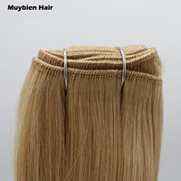 Extensiones de Cabello Tejidas a Máquina de Marca Personalizada, 100g, Doble Trama, Resistentes, Sin Desprendimiento
