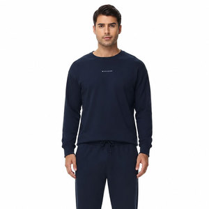 <b>Men's</b> Loungewear cotton <b>pajamas</b> <b>for</b> <b>men</b> Long Sleeve 2 Piece <b>Set</b> Athletic Sweatpants Casual Custom Loungewear Wholesale factory - Product Image 1