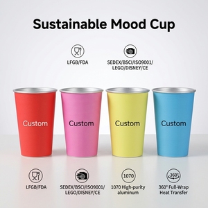 Vaso <span class=keywords><strong>de</strong></span> Aluminio Puro 1070 <span class=keywords><strong>de</strong></span> Primera Calidad, con Impresión <span class=keywords><strong>de</strong></span> Logotipo Personalizado por Transferencia <span class=keywords><strong>de</strong></span> Calor, Reutilizable y Ecológico - Product Image 1