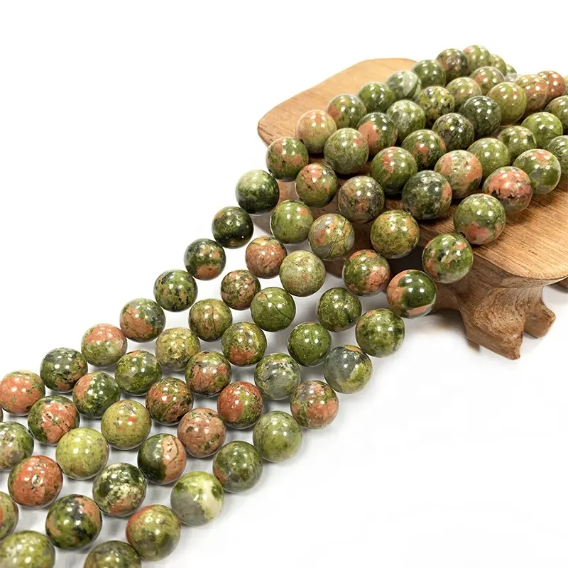 All'ingrosso pietra naturale Unakite perle sciolte rotonde per gioielli braccialetto che fa 4 6 8 10MM