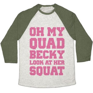 Oh My Quad Becky Look at Her Squat Unisex Tri-Blend <b>Baseball</b> <b>Tee</b> - Product Image 3