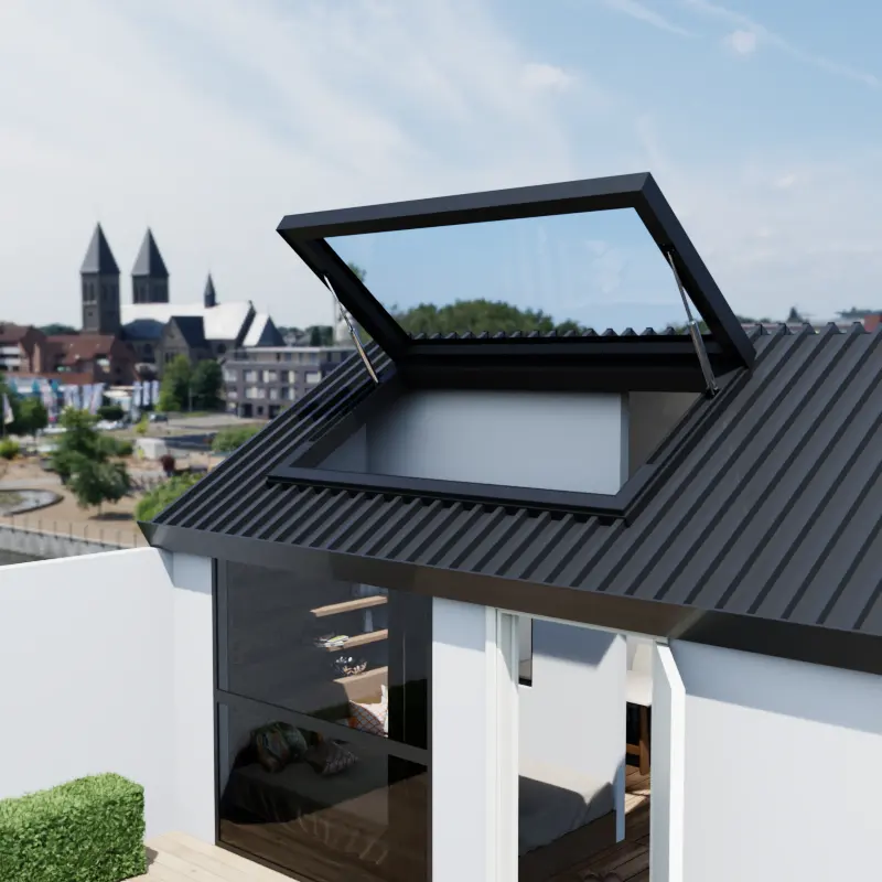Casa de vidro personalizada, casa de vidro à prova de furricano automático para telhado
