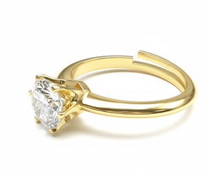 Classic Round Cut Lab Grown Diamond <b>Solitaire</b> <b>Ring</b> 925 <b>Silver</b> / 10KT 14KT 18KT Gold <b>Ring</b> For Women Wear Fashionable <b>Ring</b> - Product Image 2