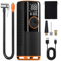 150psi Portable Dual Cylinder Electric Air Compressor Pump with Digital Pressure Gauge ABS Plastic Car Tire Ball Tyre Inflator