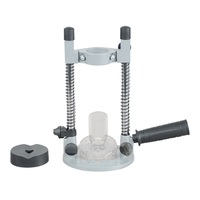 Support de perceuse et guide en aluminium, base de 100 mm, déplacement du mandrin, support de perceuse manuel portable et compact pour le travail du bois et le bricolage