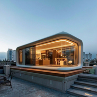 Cabine de couchage préfabriquée en acier moderne, imperméable, structure en acier, pour parc extérieur, salle de bain, bureau, magasin, design de capsule spatiale