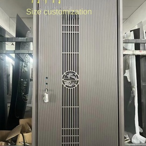 Porte d'entrée résidentielle en acier inoxydable personnalisée fonction de sécurité unique étanche ouverture manuelle application hall villa - Product Image 5