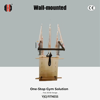 Support mural en bois pour entraînement suspendu avec poignées et panneau de suspension renforcé pour équipement de fitness