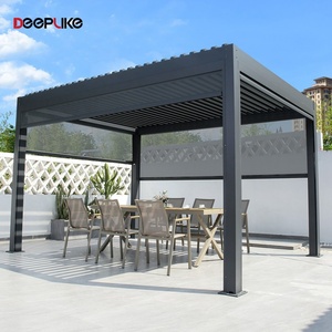 Pabellón de Jardín de Diseño Moderno, Gazebo de Aluminio Extruido con Techo de Celosía, Pérgola Bioclimática - Product Image 1