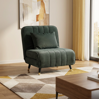 Canapé-lit simple en velours vert japonais, pliable, pour la maison, le bureau, le salon, les hôtels, les appartements, en tissu