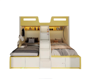 Letto a Castello Moderno a 3 Posti in Legno con Design Triplo e Spazio di Archiviazione per 3 Bambini e Camera da Letto - Product Image 6