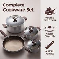 Casseroles de cuisine modernes personnalisées en acier titane triple couche durables pour ensemble de cuisson antiadhésif