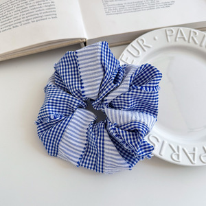 Serre-têtes et chouchous en tissu à carreaux tendance, accessoires de mode patchwork pour filles - Product Image 5