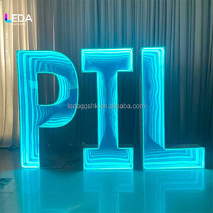 LEDA A-Z 4ft RGB Color 3D Infinity Mirror <b>Letter</b> and Number <b>Light</b> LED Neon for Wedding Party Decor and Mall Advertising - Product Image 2