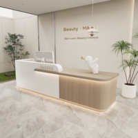 Comptoirs commerciaux personnalisés en bois écologiques et durables pour salons de beauté, spas médicaux, cliniques dentaires, réception d'entreprise