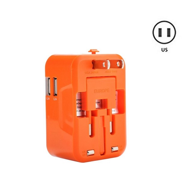 EU/US/UK/AU Plug 2 Port USB Travel Adaptor