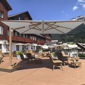 Paraguas de <span class=keywords><strong>patio</strong></span> voladizo superventas, sombrillas cuadradas voladizas para exteriores, apertura de manivela manual y ajuste de altura, sombrillas de jardín - Product Image 1