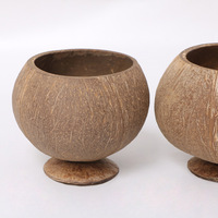 Gobelets personnalisés créatifs écologiques recyclables en coquille de noix de coco naturelle pour les fêtes, les desserts, les boissons, les jus, le lait, le thé, les boissons alcoolisées