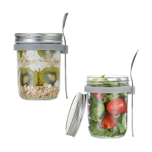 Recipientes de 10oz y 300ml para la noche, recipientes portátiles con tapa y cuchara, con tapa de boca ancha de acero inoxidable - Product Image 2
