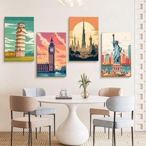 Kit de Pintura por Números SONGWOO Art de 4 Piezas con Marco, Ideal para Principiantes, Crea <span class=keywords><strong>Paisajes</strong></span> a Mano - Product Image 2