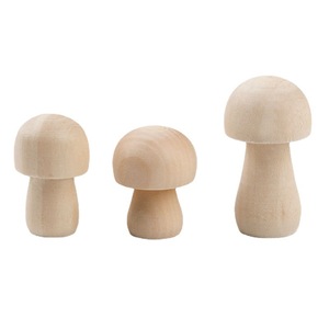 Wooden Mushroom Figurines Natural Wood Color DIY Craft Decorative Ornaments For Children Home Decoration - Product Image 5