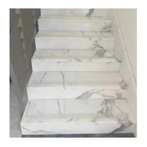 شعبية الرخام الأبيض الدرج خطوة & الناهض ل Upstair الداخلية